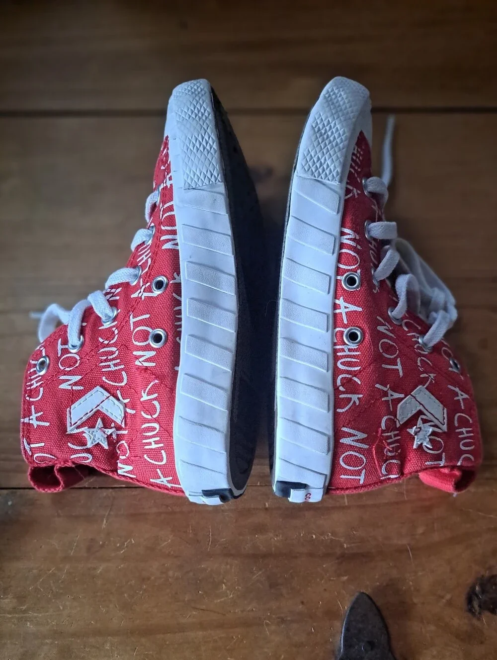 Converse UNT1TL3D Sneakers Kids Size 12 Red Canvas Not a Chuck Graphic A05338F